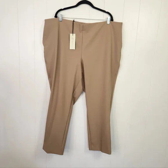 Rachel Zoe Khaki Beige Slim Pull On Shaping Pants Size 3X New NWT Office Work - Picture 2 of 9